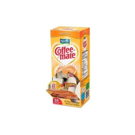 Nestle Coffee-Mate Non-Dairy Liquid Creamer Singles, Hazelnut, 0.375 oz., 50/Box NES35180BX
